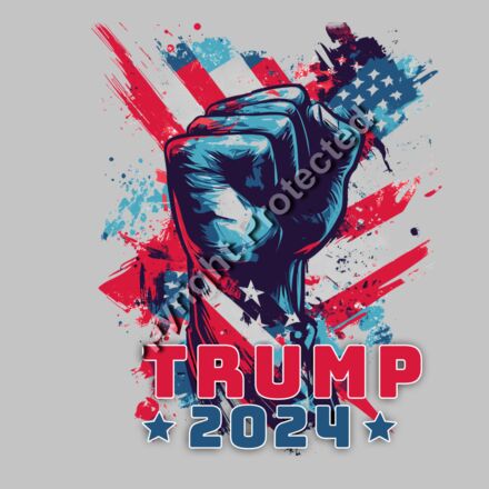 trump 2024 fist american flag red white blue artwork Thumbnail