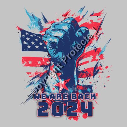 trump 2024 we are back fist american flag vintage style artwork Thumbnail